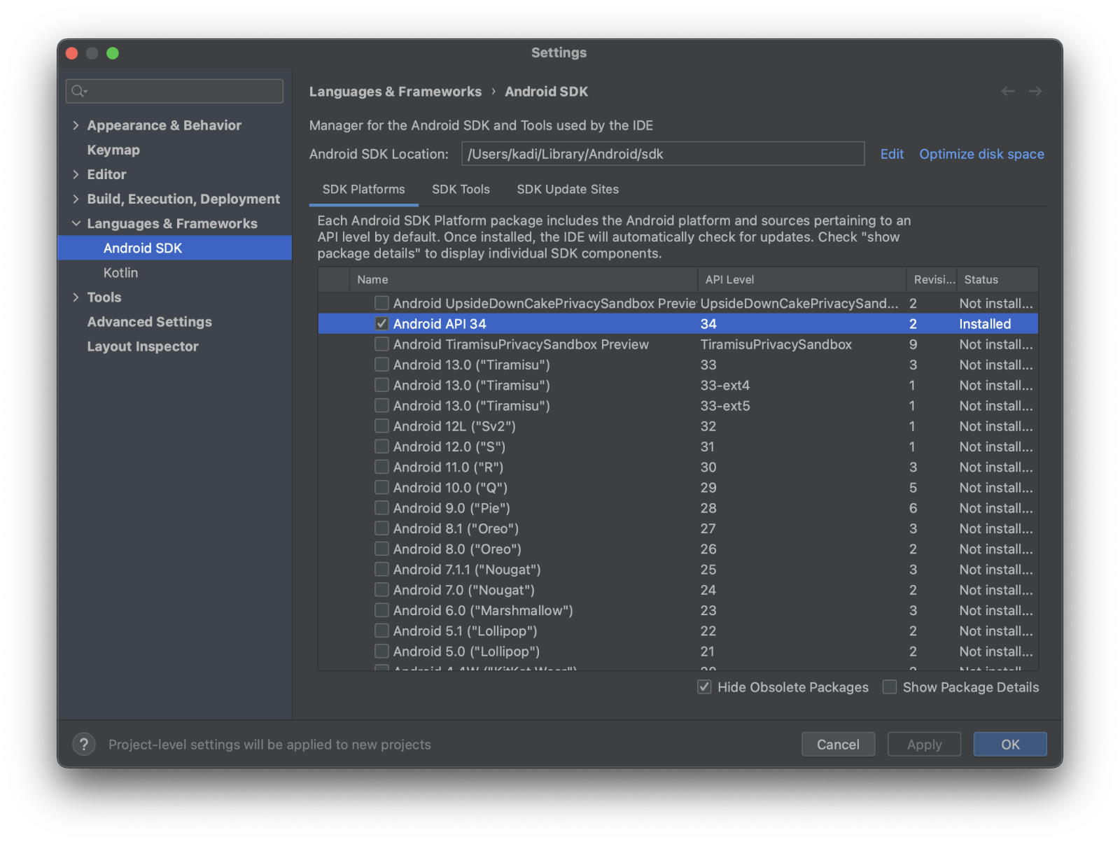 SDK Platforms
